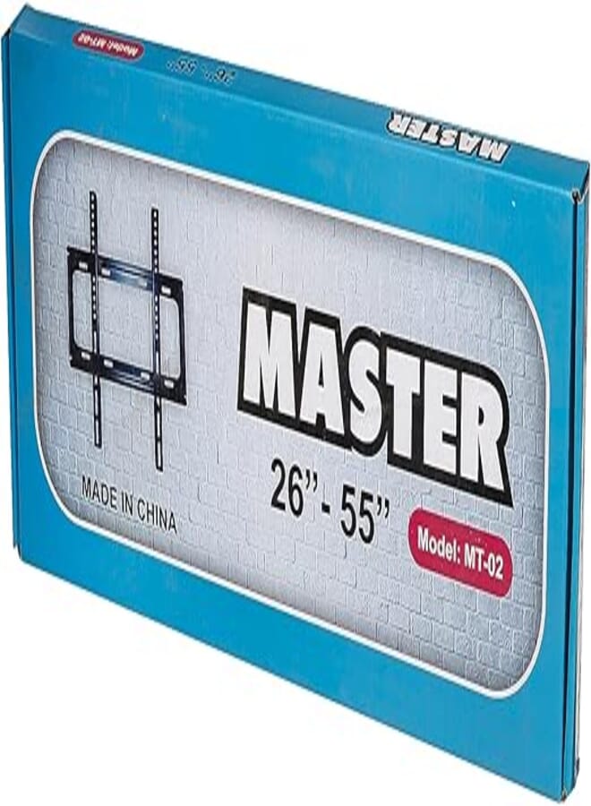 Master Screen Fixed TV Wall Holder MT-02 – Fits 26–55 Inch TVs and Monitors – Imported – Black